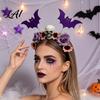 Fashionable Skull Hair Clips Halloween Flower Skeleton Bat Headband Gothic Floral Bands Spooky Bands for Party Accessory Lightweight No Slip