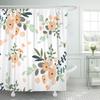 Shower Curtain Funny Swedish Folk Cartoon Cats Birds and Flowers Ethnic Waterproof Polyester Fabric