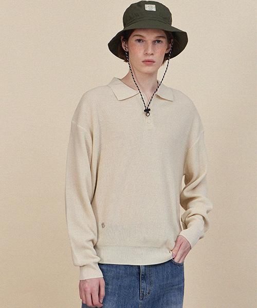 HAINT Luminous Button Collar Knit_3 Colors