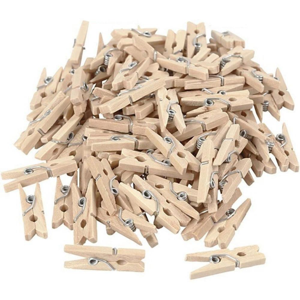 Pince à Photo en Bois Multifonction Naturelle pour Fête d'École Bricolage Pinces à Linge Décoration Artisanale Pince à Linge