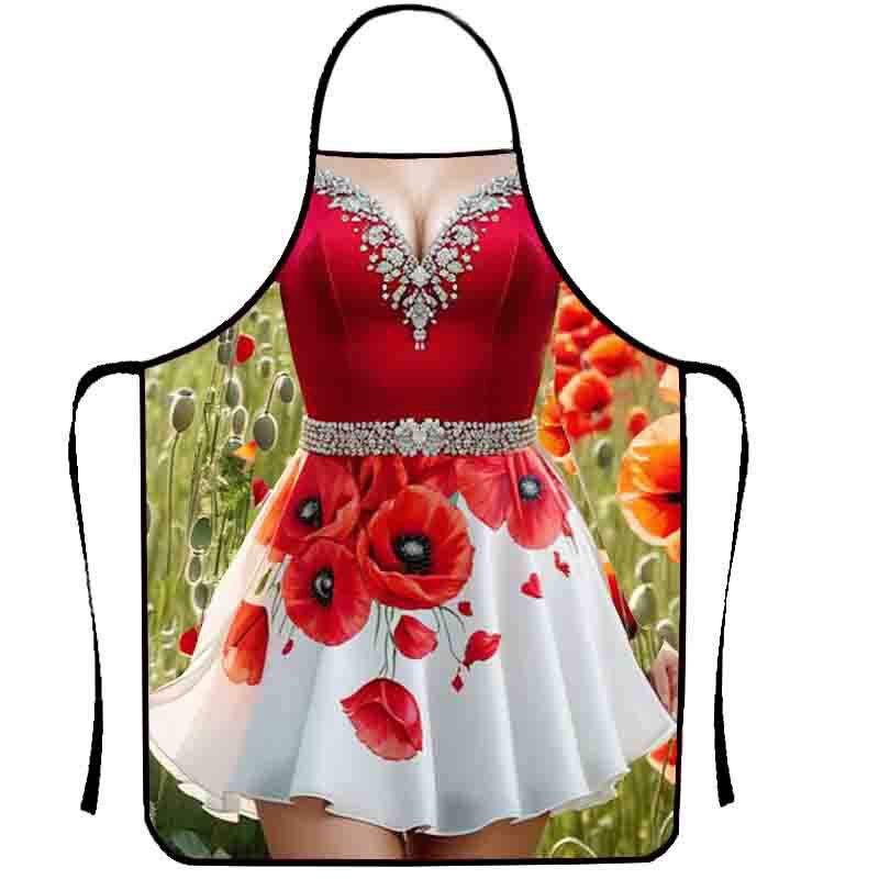 1pc Cooking Apron Funny Kitchen Stain-proof For Women Aprons Man BBQ Cleaning Sexy Women's