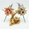 Real Touch Fake Floral Bouquet Lifelike Simulation Rose Flower Rose Reed Hybrid  Home Decoration