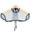 Perspective Sheer Mesh Mini Capelet Women Pearls Beading Fake Collar Shawl Scarf