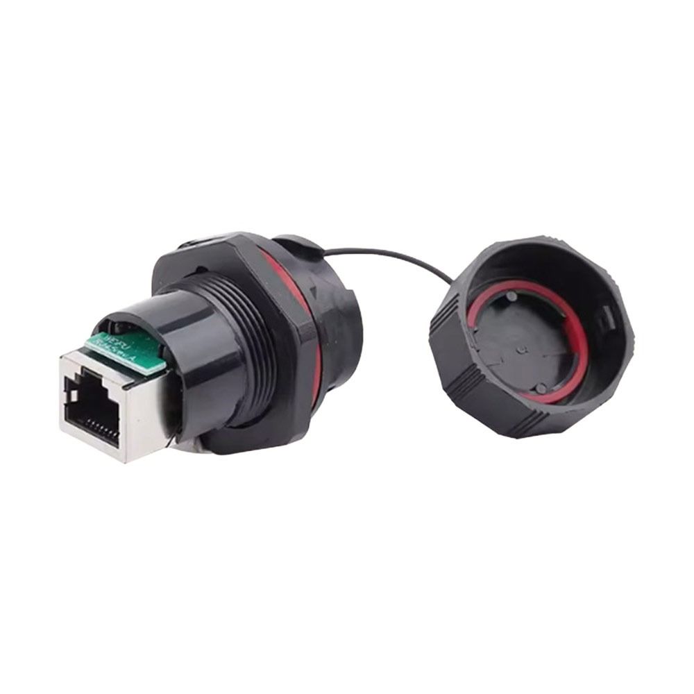 IP67 Waterproof RJ45 Connector CAT6 Dual Head Network Adapter Dust Cap Shielded Ethernet LAN Cable Coupler LAN Cable Connection
