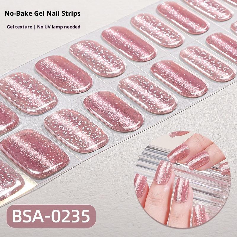 

DIY Гелеві наклейки для нігтів, що не потребують полімеризації: Наклейки для нігтів «Котяче око» з ефектом флеш, без УФ-захисту та без потреби у запіканні BSA-0235