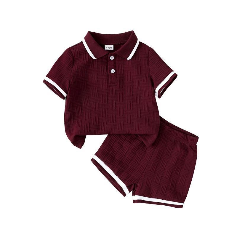 Toddler Boys Summer Lapel Short Sleeve Top and Shorts
