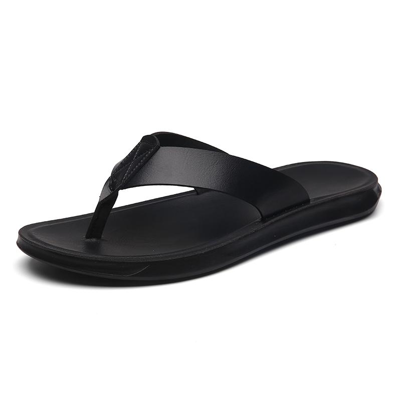 Fashion Size 38-47 New Italian Leather Flip-flops For Men Casual Cool Beach Summer Shoes Hotel Slippers Man Light Flats Luxe Men's Shoes
