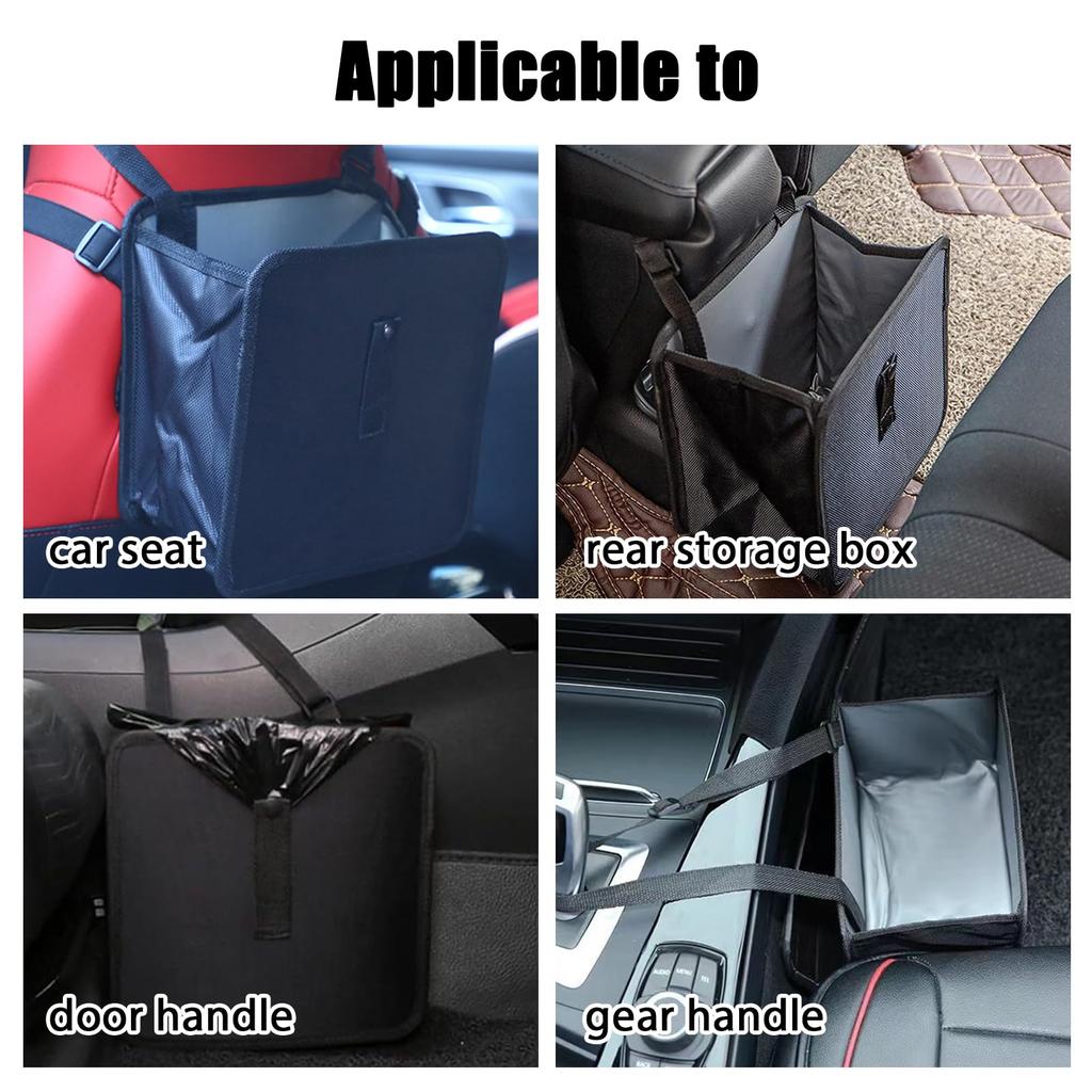 Set of 2 Foldable Car Trash Large Trash Small Item Storage Easy Seatback Pocket for Rear and Passenger Seats Cans, Hanging, Capacity, Waterproof,