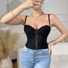 Hollow Lace Corset Slim Fit Suspender Vest Elastic Crop Tops  Travel