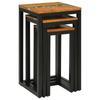 Nesting Table Set 3 Pcs Brown Solid Teak Wood