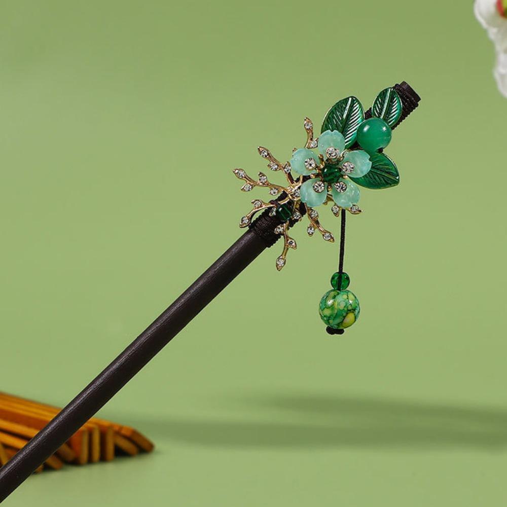 Handmade Flower Hair Sticks Ancient Style Hanfu Hair Fork Hair Stick Pins  for Hanfu