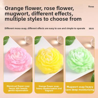 Rose Handmade Soap Accompanied by Hand Gift Facial Cleansing Aromatherapy