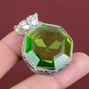 Faceted Peridot Pendant Genuine Gemstone Jewelry Handmade Pendant 925 Sterling Silver Pendant Vintage Pendant Gifts For Him Silver Jewelry