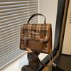 College style plaid backpack female autumn new dachshund dog student class handbag retro backpack