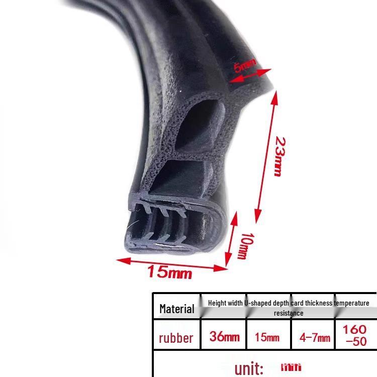U-Shaped Waterproof Dustproof Rubber Sealing Strip for Cabinets and Car Doors
