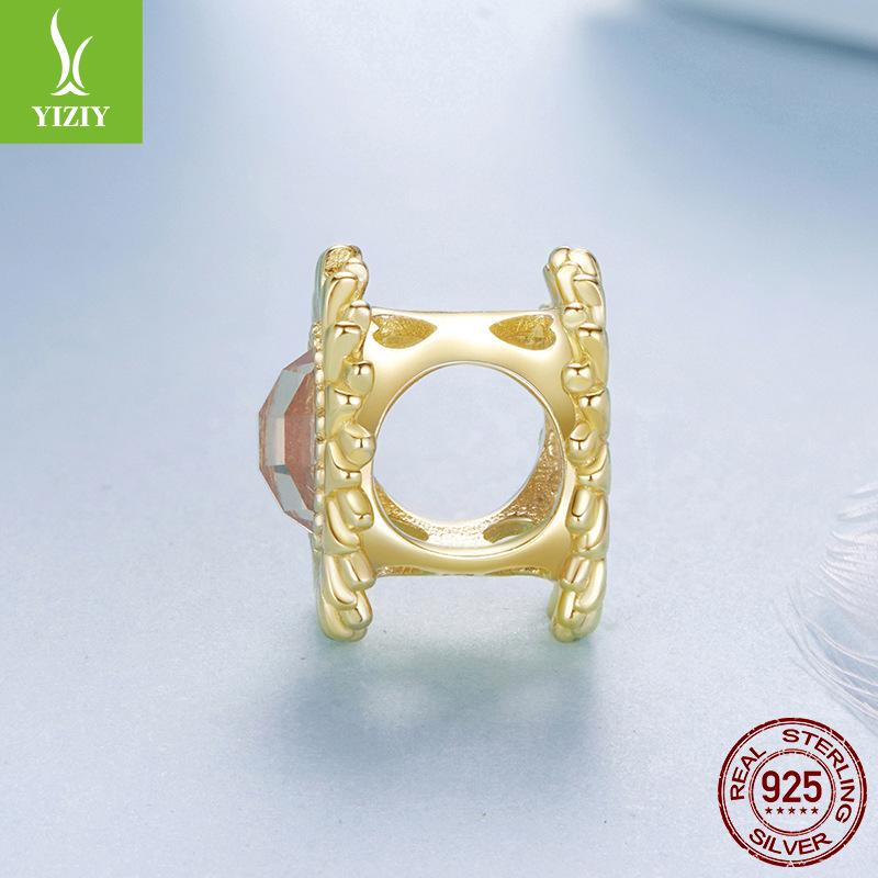 S925 Sterling Silver Plated K Gold Sunflower Beaded Sunshine Passion Sunflower Bead Accessories