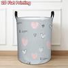 1pc Laundry Basket, Heart-Shaped Graffiti Pattern On Gray Background, Foldable Storage Basket with Handle, Polyester Material, Ideal for Room Tidying 