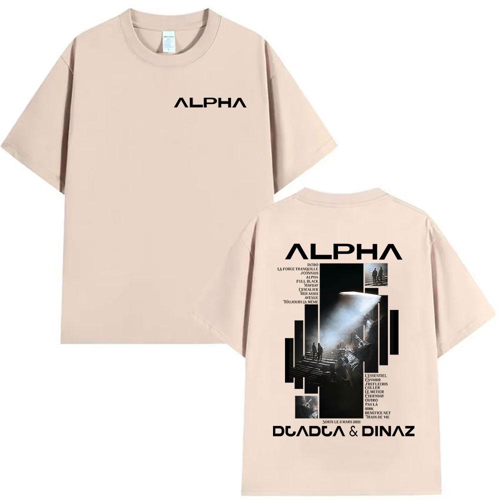 Camiseta gráfica para hombre, estilo hip hop gótico, con estampado del álbum 2026 del rapero Alpha Djadja Dinaz. Camiseta de manga corta de algodón puro, estilo streetwear.