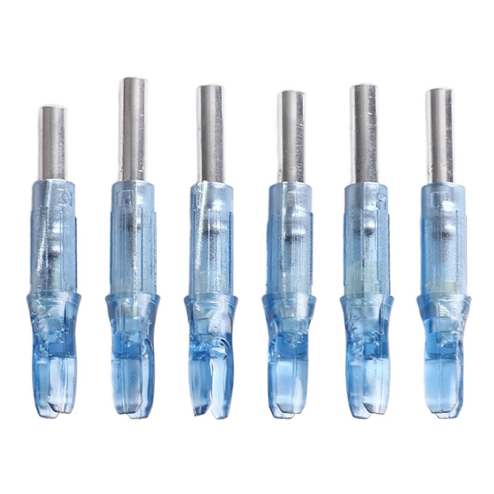 

6Pcs Lighted Arrow Nocks High Visibility High Light Transmittance Water Proof 6.2mm LED Lighted синій