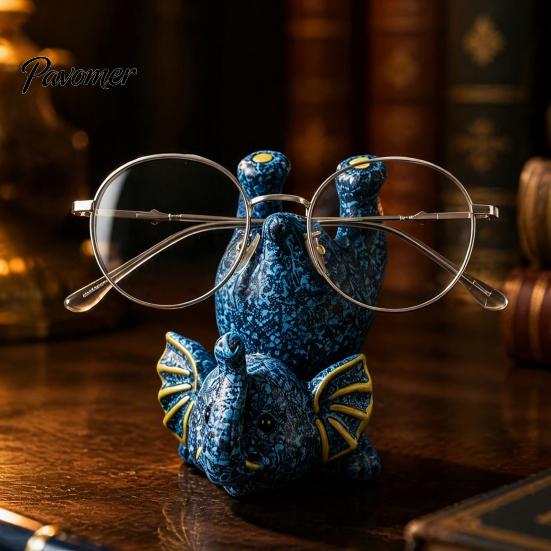 Home Storage Ornament Inverted Elephant Glasses Holder, Handmade Resin Eyeglass Stand, Spectacles Stand Retro Style Decorative Organizer for