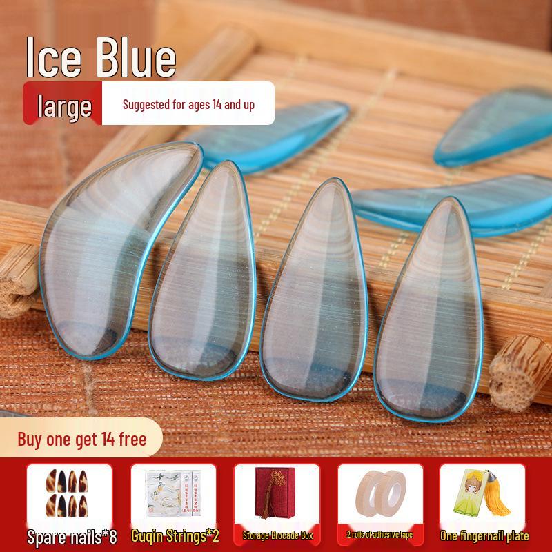 Authentic Tortoiseshell Colored Guzheng Fingernails for Children - Professional Performance Grade, Medium Size