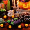50 szt. Dekoracja Świec Herbatnich Pająków na Halloween, Halloweenowe Bezpłomieniowe Świece LED, Lampiony na Baterie do Halloweenowego Domowego Upiornego Dekorowania