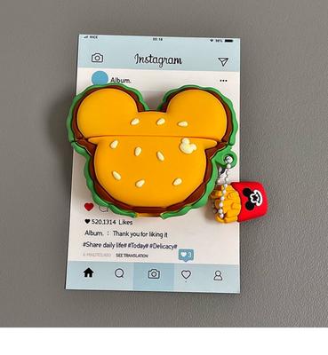 Custodia in silicone a forma di hamburger di Topolino per AirPods 1 2 3 4 Pro Pro 2 Accessori