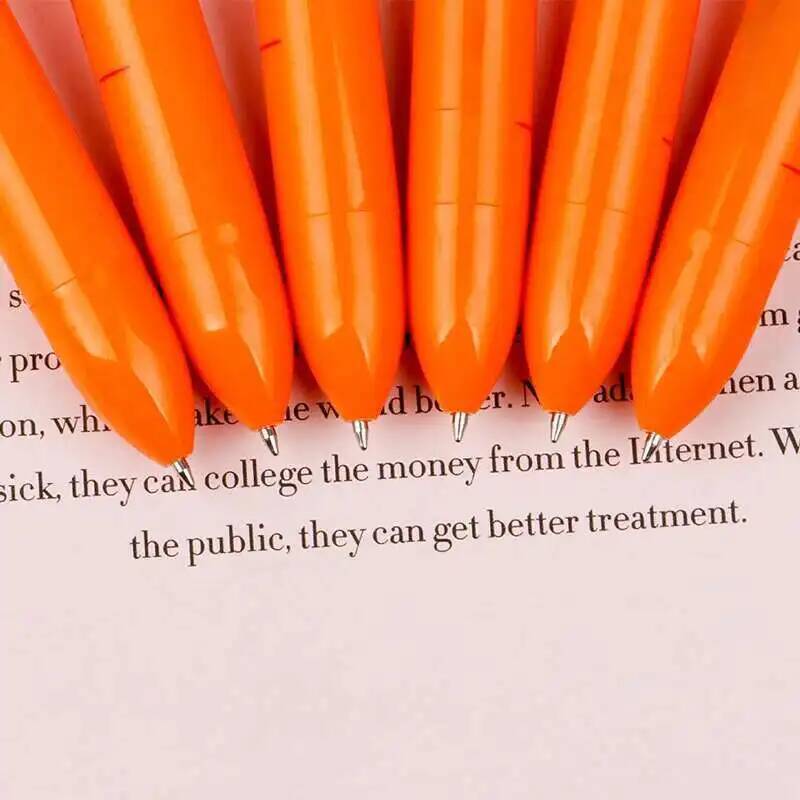6 In 1 MultiColor Creative Carrot Colorful Retractable Ballpoint Pen For Marker Writing Stationery