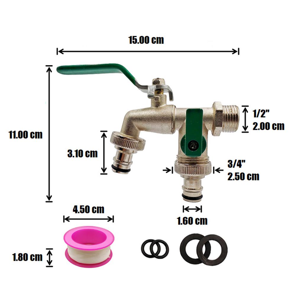 Garden Irrigation Faucet Turn On/Off Lever Handle Watering Supply Taps Ball Valve Tank Water Tap Garden Watering Connector