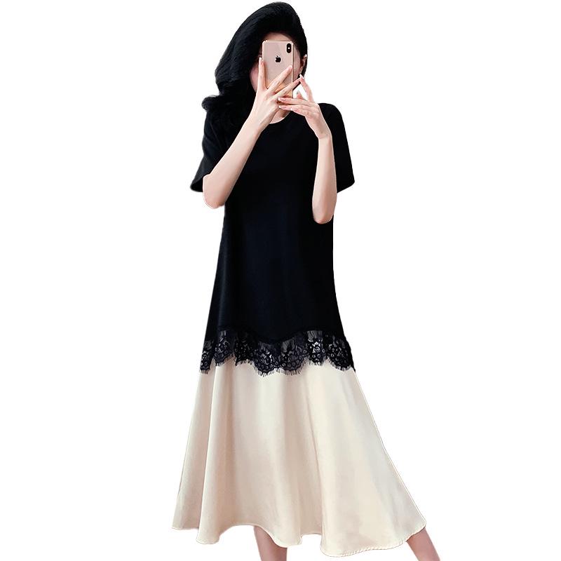 Chic Plus Size Lace Patchwork Maxi Dress - Summer 2026