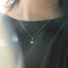 Huitan Princess Square Green Cubic Zirconia Pendant Necklace Fashion Contracted Design Women's Neck Accessories Wedding Jewelry