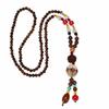 Unisex Tibetan Ethnic Necklace: Versatile, Retro-Style Jewelry with Wooden Accents for Cotton and Linen Outfits