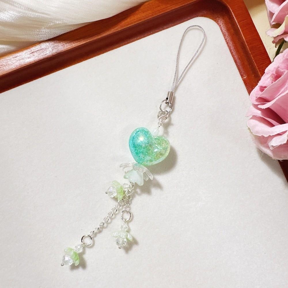 Floral Design Flower Bag Pendant Chubby Shape Mobile Phone Pendant Heart-Shaped Keychain  Student