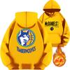 Jayden McDaniels Timberwolves No. 3 Printed Hooded Sweater Top Loose Fall and Winter Fleece Thickened Cap