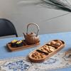 HeMu Solid Wood Three-grid Side Dish Sauce Dish Japanese Pickles Seasoning Dipping Sauce Dish Acacia Wood Partition Plate Dish