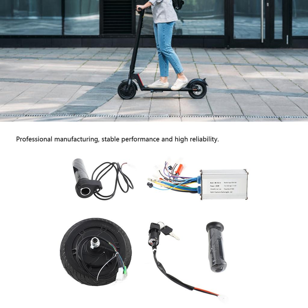 Electric ScooterWheel Brushless Hub Motor 24V 350W Metal Wheel Brushless Hub Motor Kit 8in Electric Scooter Conversion Set
