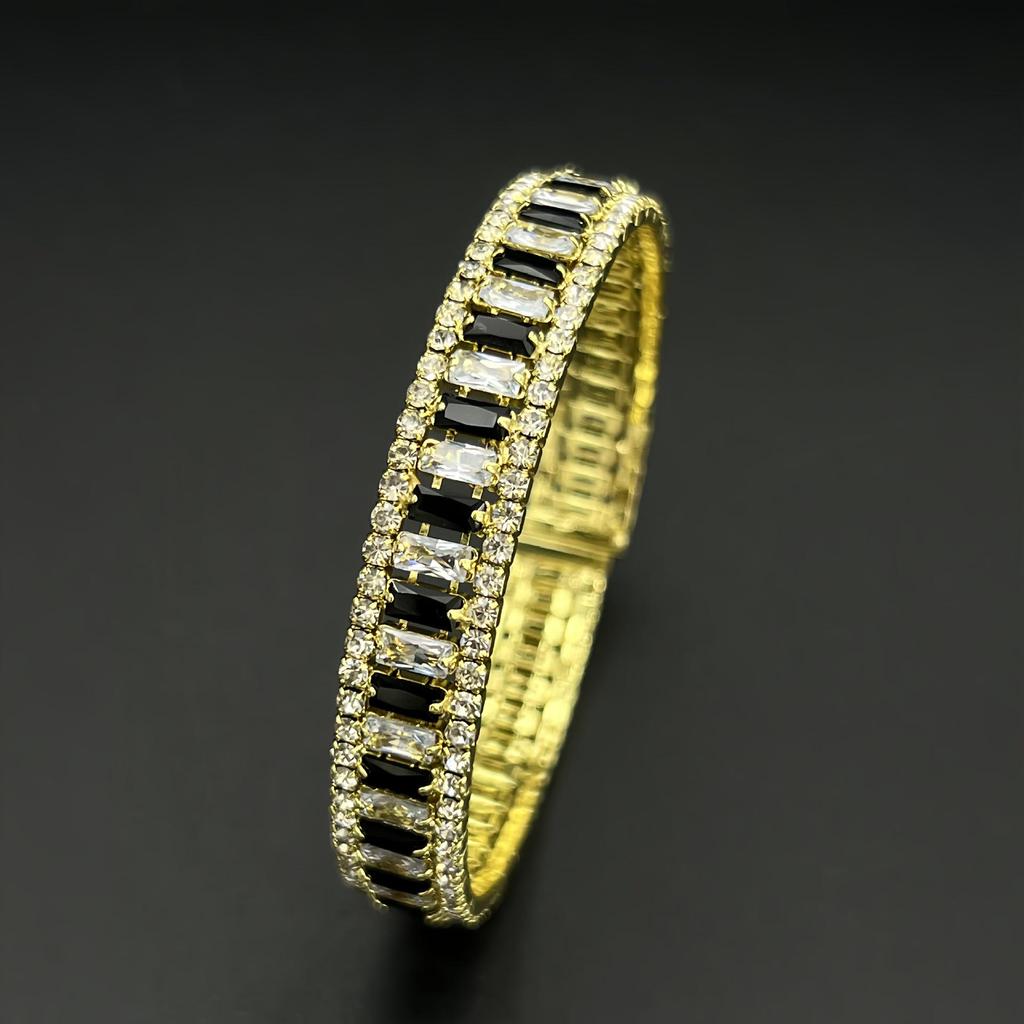 Cross-Border Elegant Round Full Diamond Adjustable Bracelet for High-End Events