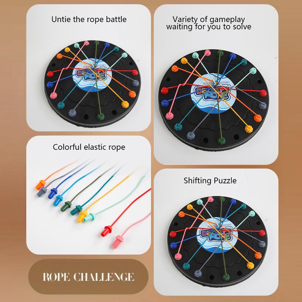 Twisted Rope Puzzle Game Brainy Knots Rope Untangling Board Game, Rope Knots Challenge Game, String Solution Central Lacing Toys