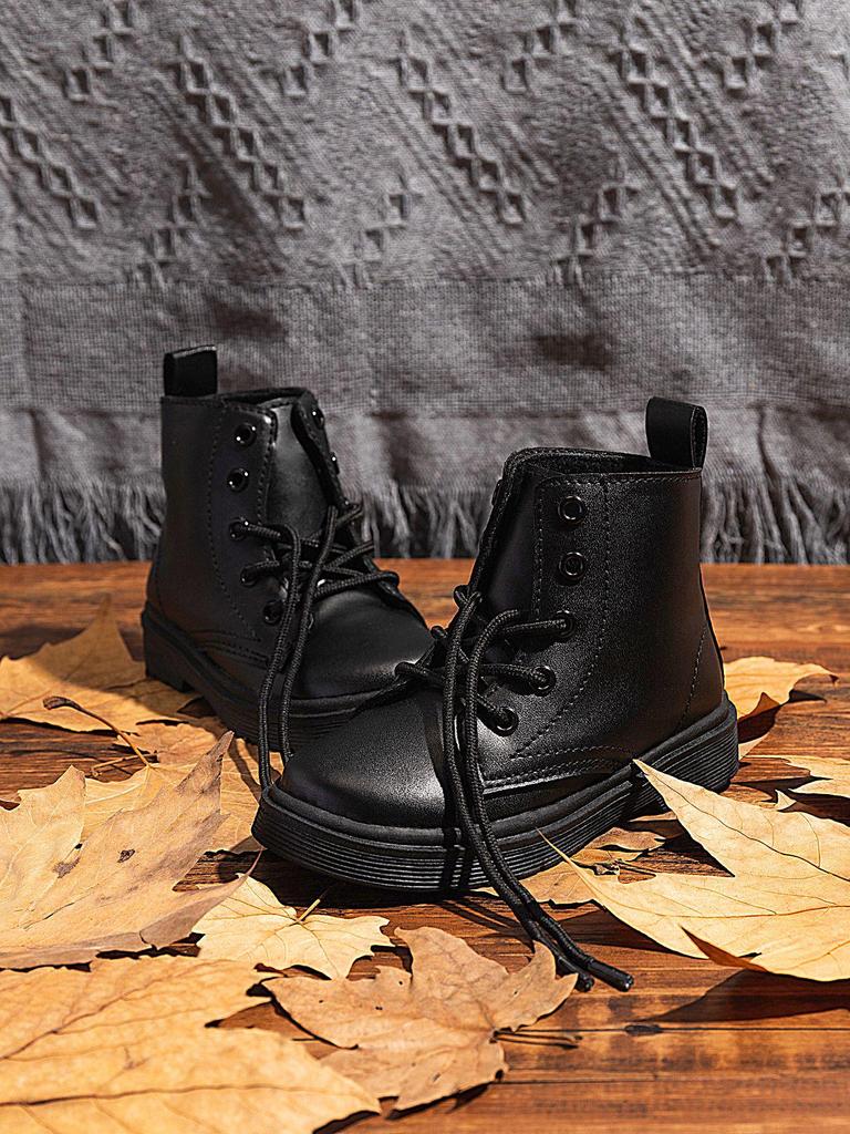 New Children's British-Style Doc Martens Toddler Leather Ankle Boots for Girls