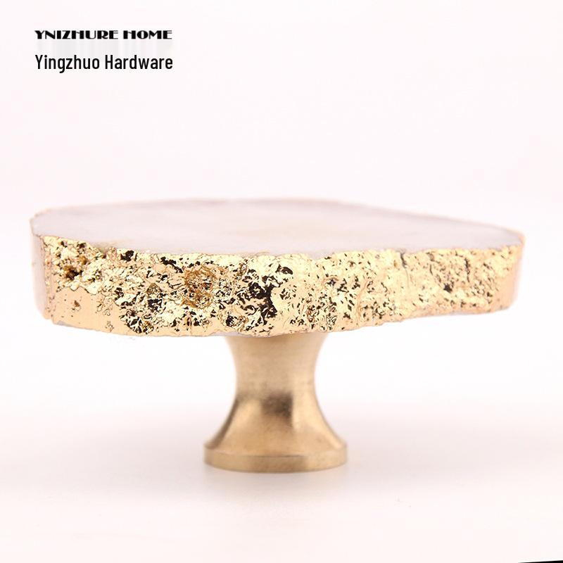 Eleganter Kristall Scheibe Messing Griff & Wandhaken für Schublade, Schrank oder Kleiderschrank (45-55mm Durchmesser, Einloch)