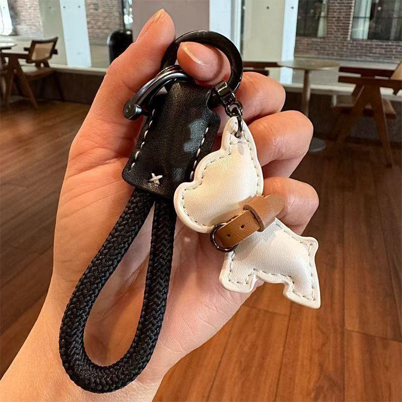 Handmade French Bulldog Keychain, Cute Dog Car Key Holder, Creative Couple Gift, Premium Bag Charm Accessory