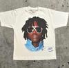 Y2k Europe and The United States New Summer Unisex Tshirt Portrait Printed Harajuku Hip Hop Personality Fashion Couple Shirt