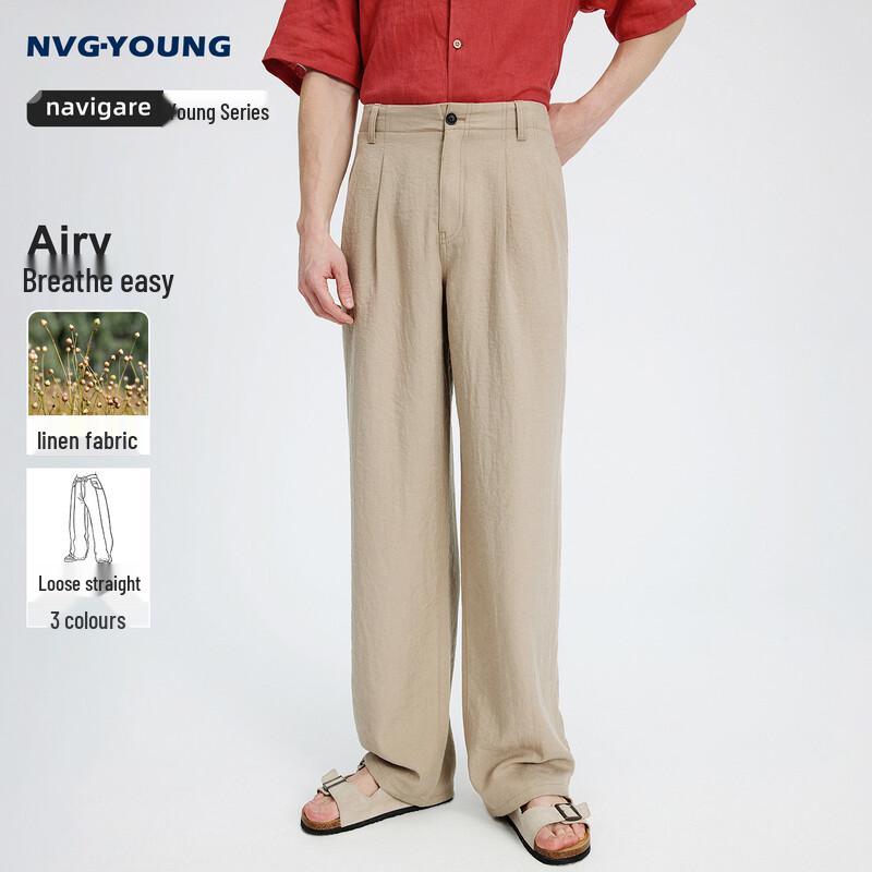

Navigare Men s Straight Fit Casual Trousers 34