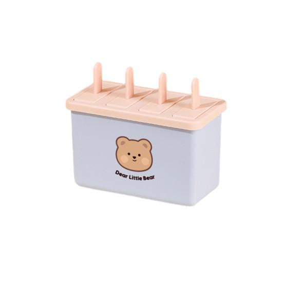 Stampo per Gelato con Coperchio Ermetico, Facile da Sformare, Maker per Popsicle per Alimenti, Design Impilabile con Stampa di Orso, Vassoio per Gelato per Yogurt, Frutta, Latte, Popsicle