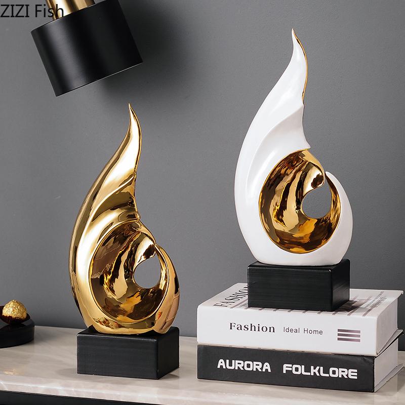 Creative Wind Image Modern Artwork TV Cabinet Desk Decoration Ornaments Abstract Crafts Ceramic Sculpture Room Aesthetic Decor