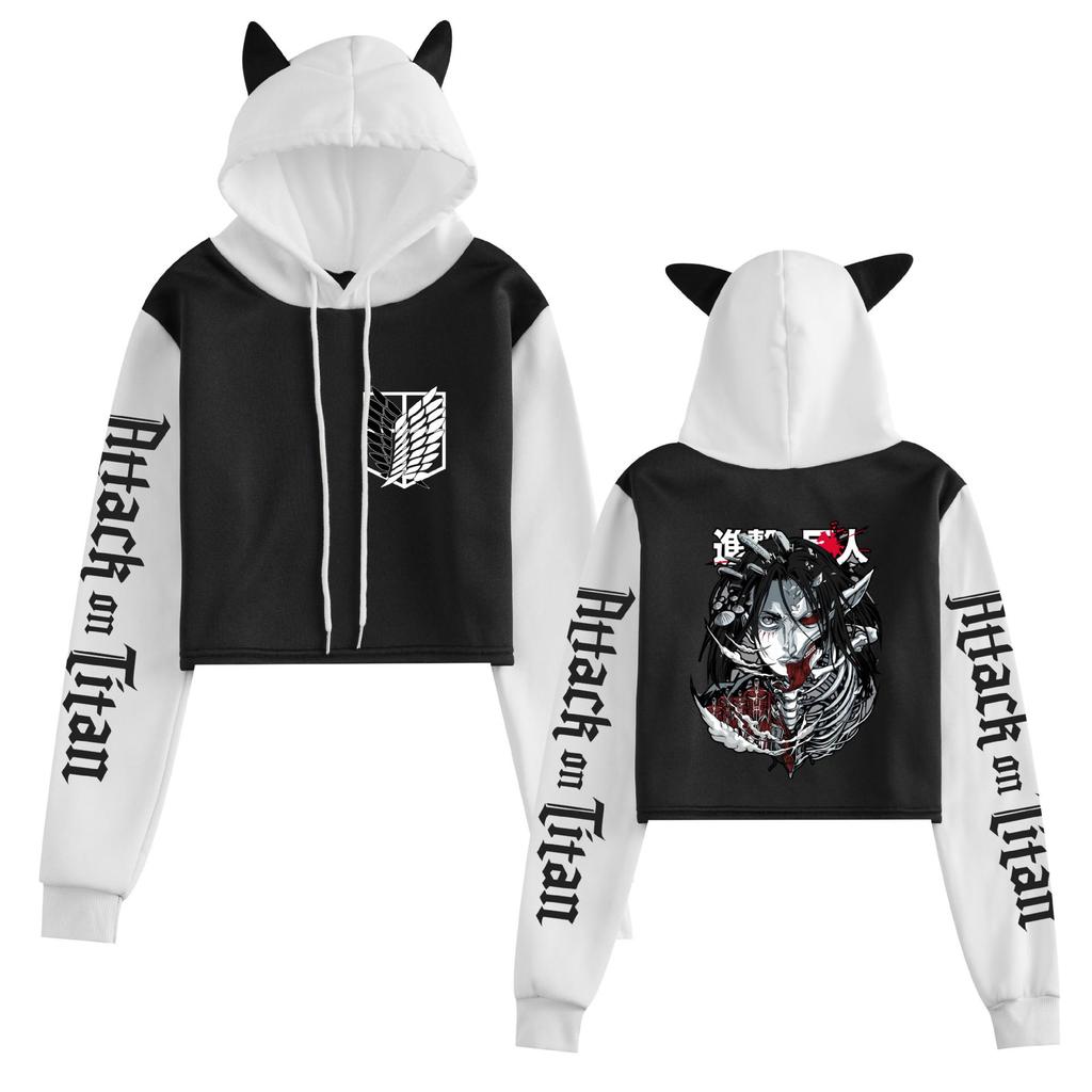 New Attack on Titan Women's Cat Ear Hoodie - Autumn/Winter Anime Merchandise