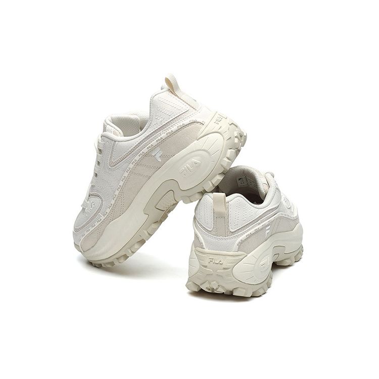 Fila Fashion Sneakers Synthetic Leather Comfortable Shock Absorbing Wear Resistant Low Top Dad Shoes Women Sneakers White Gray F12W144136FSA