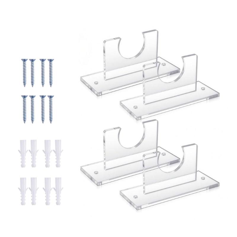 Bat Storage Rack Wall Mount 4 Pack Acrylic Holders for Garage Display, Home Wall Use, and Daily Access Needs