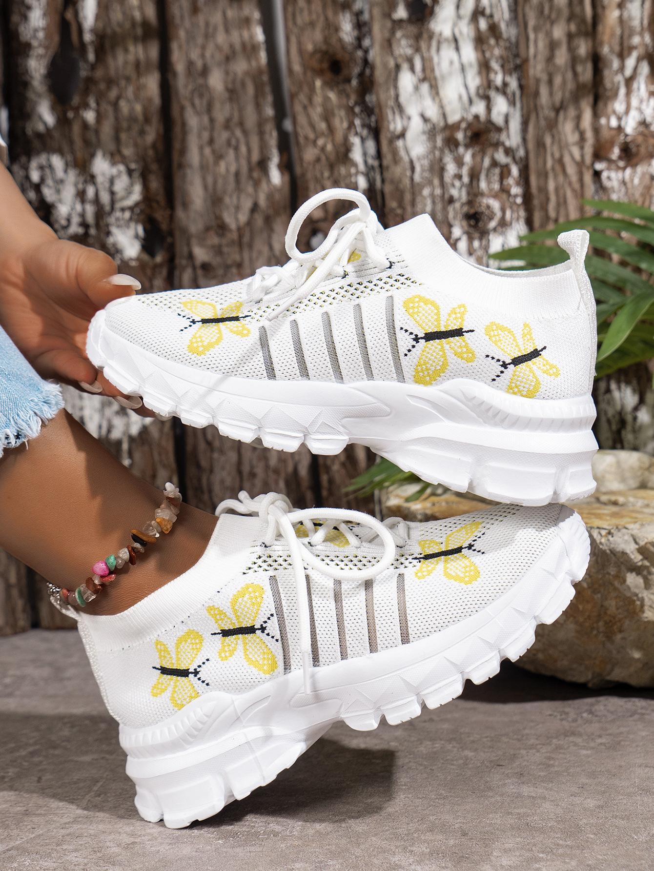 

2024 Новые сетчатые кроссовки Женские туфли на плоской платформе Женская обувь Повседневные кроссовки Женские кроссовки с принтом Женская обувь 35 бежевый