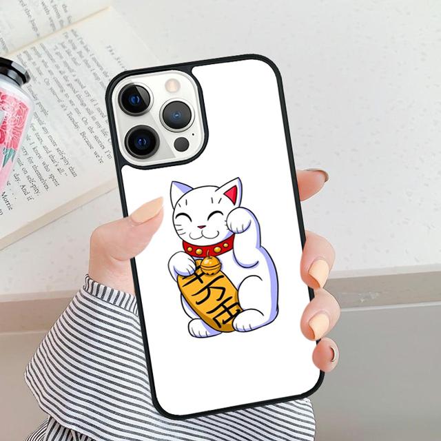 Cute Lucky Cat Phone Case Cover For iPhone 17 Air 16 15 14 Plus Apple 16 11 12 13 Pro Max Coque